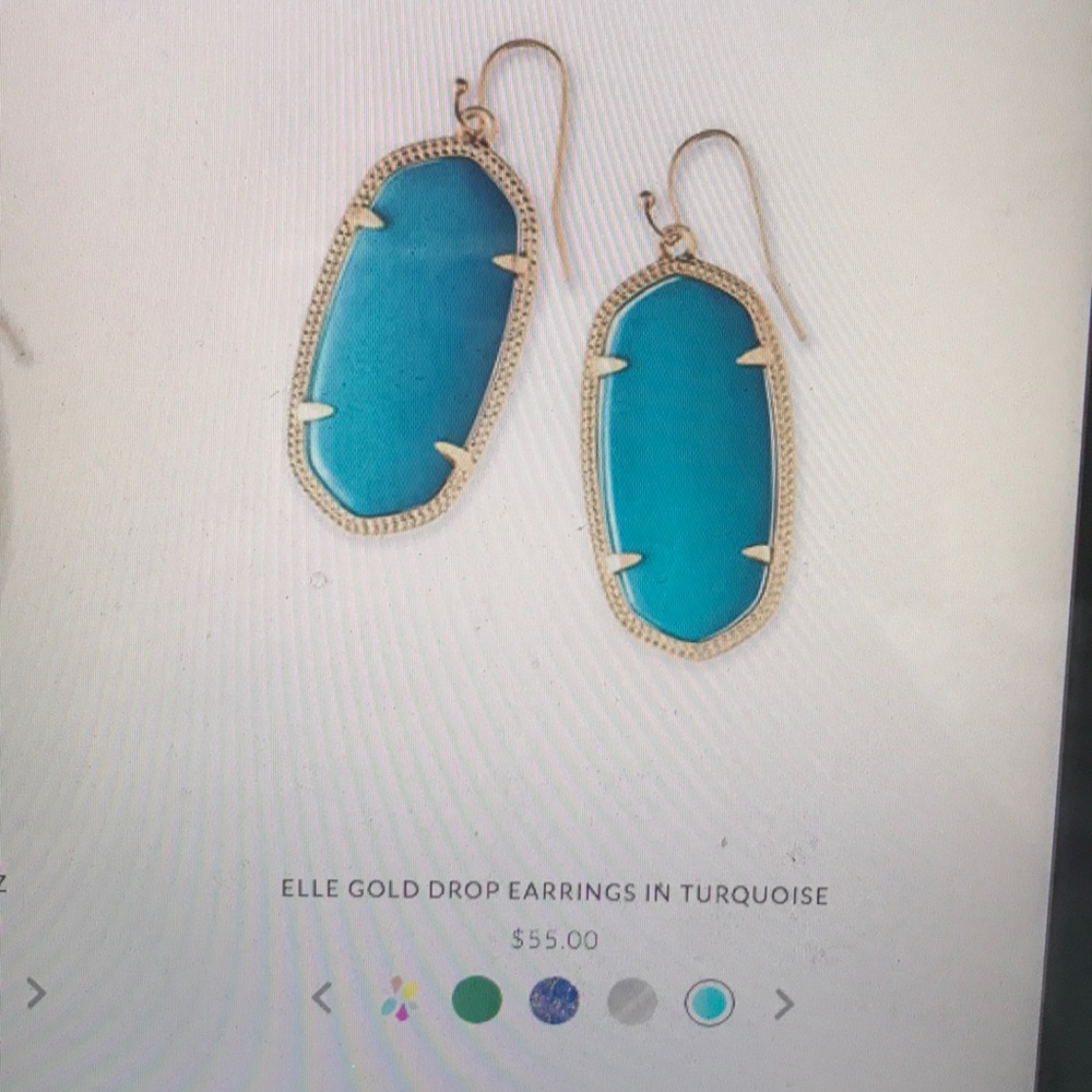 Kendra Scott Elle Gold Drop Earrings Turquoise